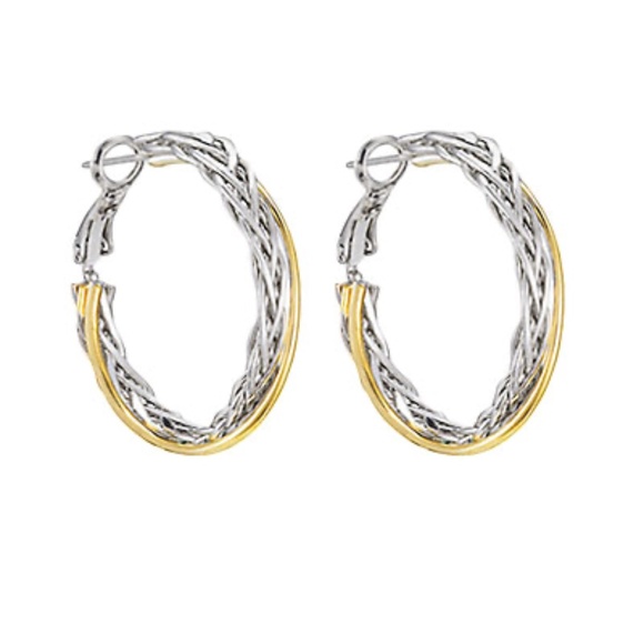 Two-tone Braided Cable Hoops